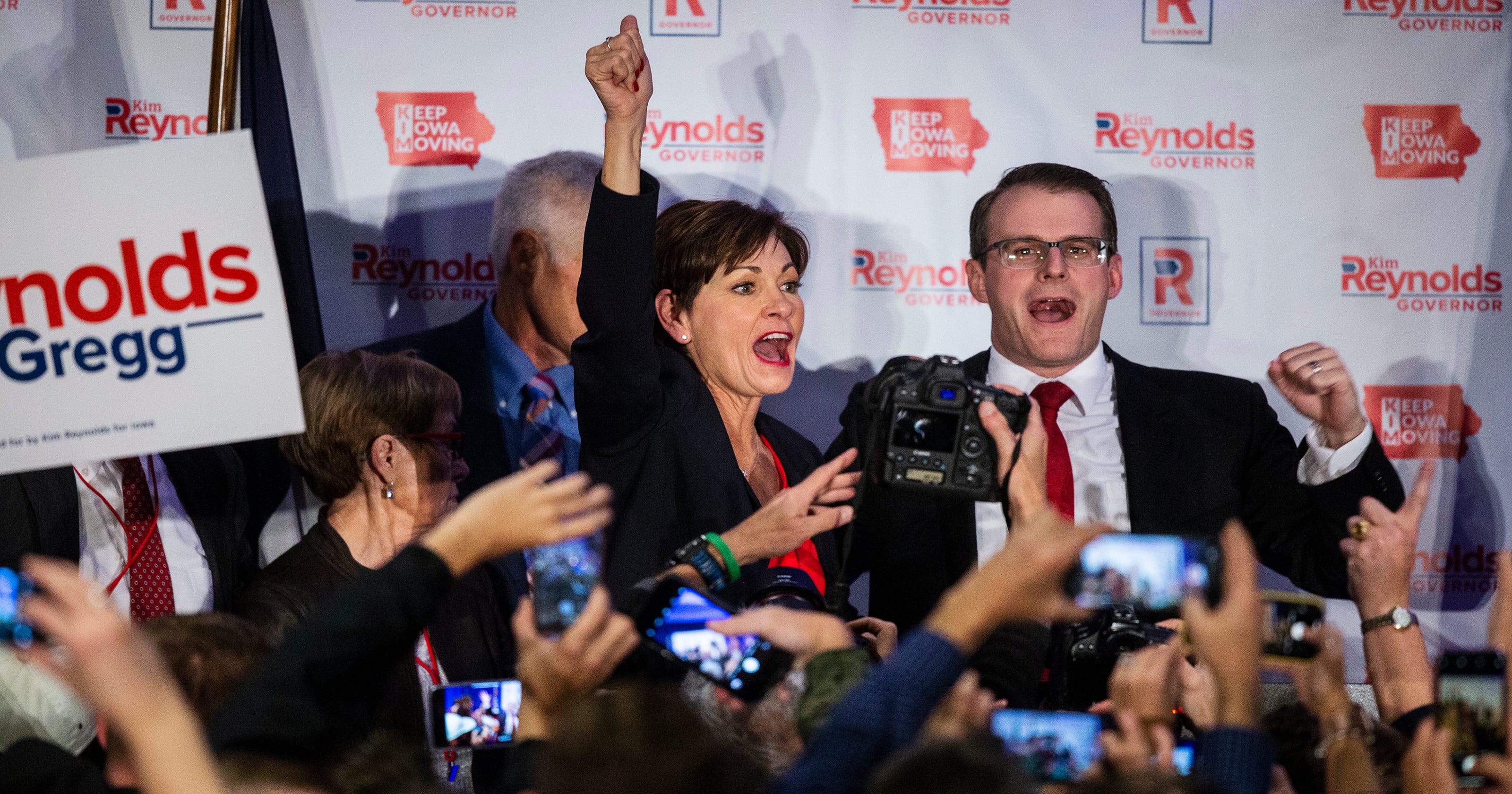 Iowa election 2018 Republican candidates at election night party