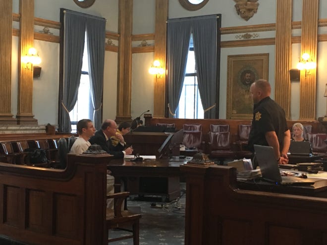 Eric Giffen, 35, of Newark, was sentenced to serve a total of 15 months for two breaking and entering cases in Licking County Common Pleas Court Wednesday morning.