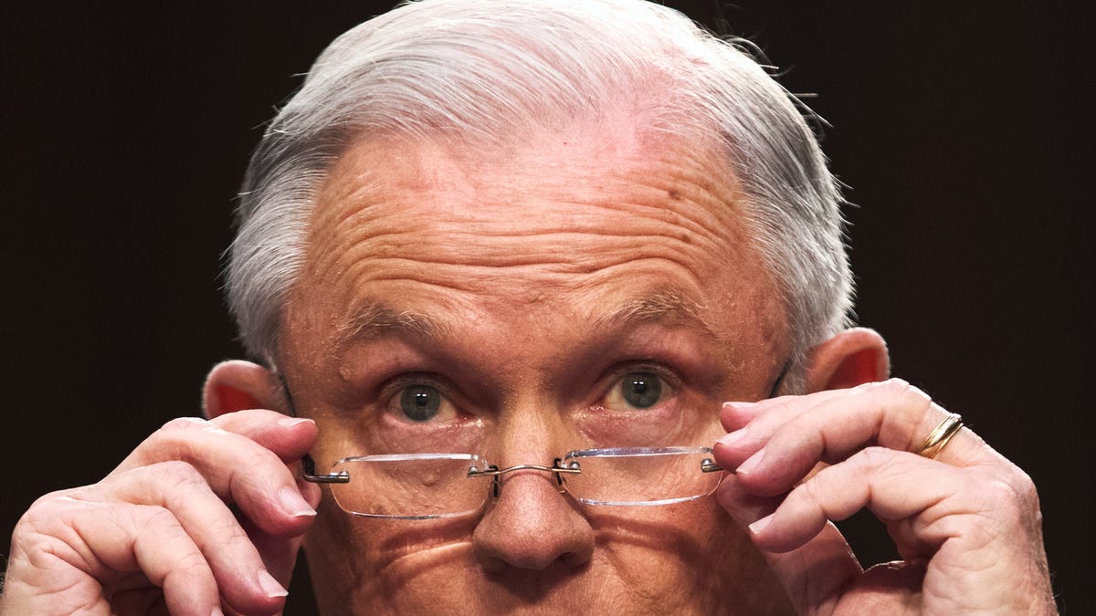 Attorney General Jeff Sessions testifies before the Senate Intelligence Committee on the FBI's investigation into the Trump administration, and its possible collusion with Russia during the campaign, in Washington, D.C., on June 13, 2017.