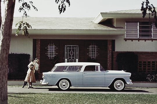 Before the SUV,  Americans craved cars that lent more flexibility.  Voila, the station wagon! Seen here is the 1955 Chevrolet Bel Air Nomad Station Wagon.  Picture received from General Motors July 2011 for the Chevrolet centennial.