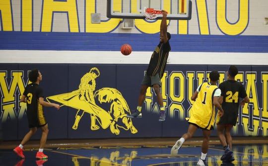 Shemar Morrow dunks the ball during a practice at Shadow Mountain on Nov. 5.