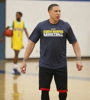 Shadow Mountain head coach Mike Bibby watches his team practice on Nov. 5.