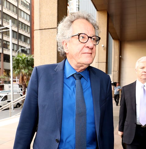 Geoffrey Rush arrives at the Federal Law court on...