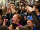 Aidan Bain (left) cheers for Northern Valley Regional at Demarest during the NJSIAA volleyball group two finals at William Paterson Recreation Center. Demarest won 25-13, 25-9.