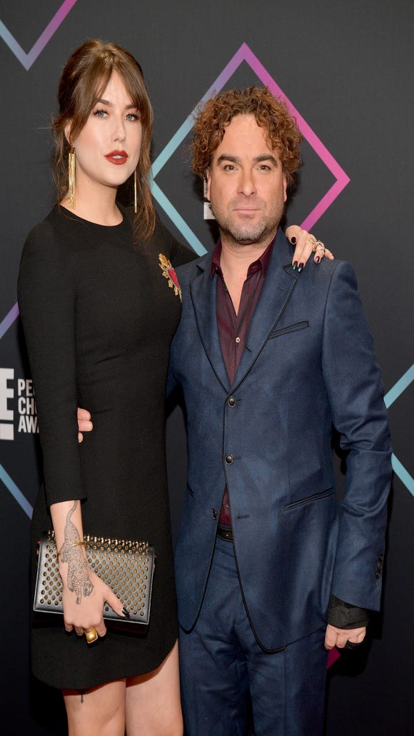 Johnny Galecki, 43 Alaina Meyer, 21, walk People's Choice red carpet