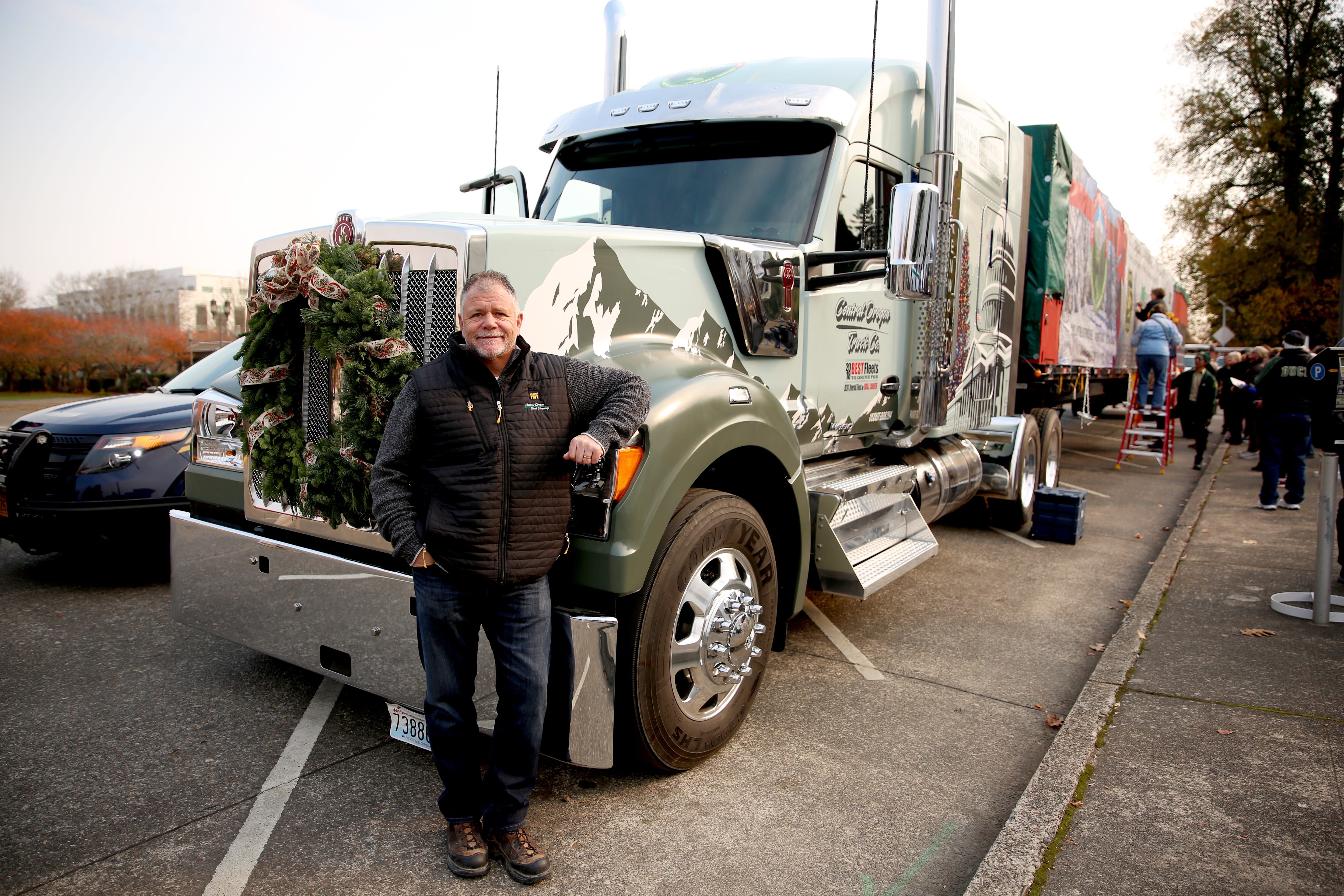 2022 National Christmas Tree Transportation Yrailer Behind The Wheel Of The Truck Hauling The U.s. Capitol Christmas Tree