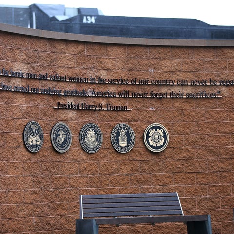 A wall next to the VA nursing home in Brockton,...