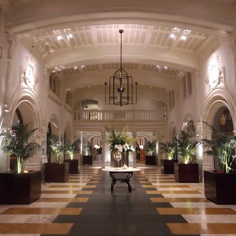 The elegant lobby of Boca Raton Resort & Club.