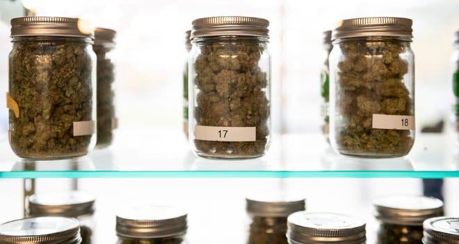Marijuana for sales inside a Detroit marijuana dispensary. (David Guralnick / The Detroit News)