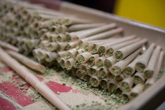 Pre-rolled marijuana joints are among the products at The Reef marijuana dispensary.