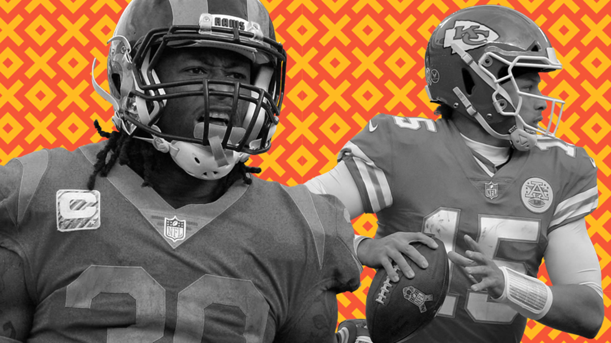 MVP front runners Todd Gurley (30) and Patrick Mahomes will meet Monday night in L.A. when the Rams host the Chiefs.