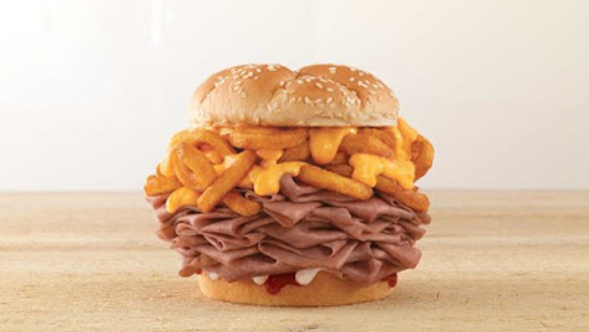 Arbynator Arby S Trying Curly Fries As Roast Beef Topping,What Temp To Cook Pork Tenderloin