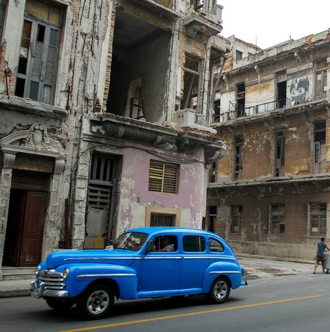 Buildings a block from Havana's famed Malecón, a...
