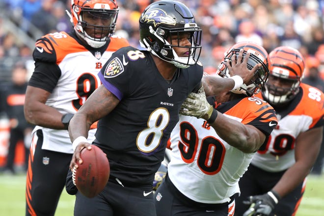 In his first NFL start, Ravens quarterback Lamar Jackson had more rushing attempts (27) than passing attempts (19).