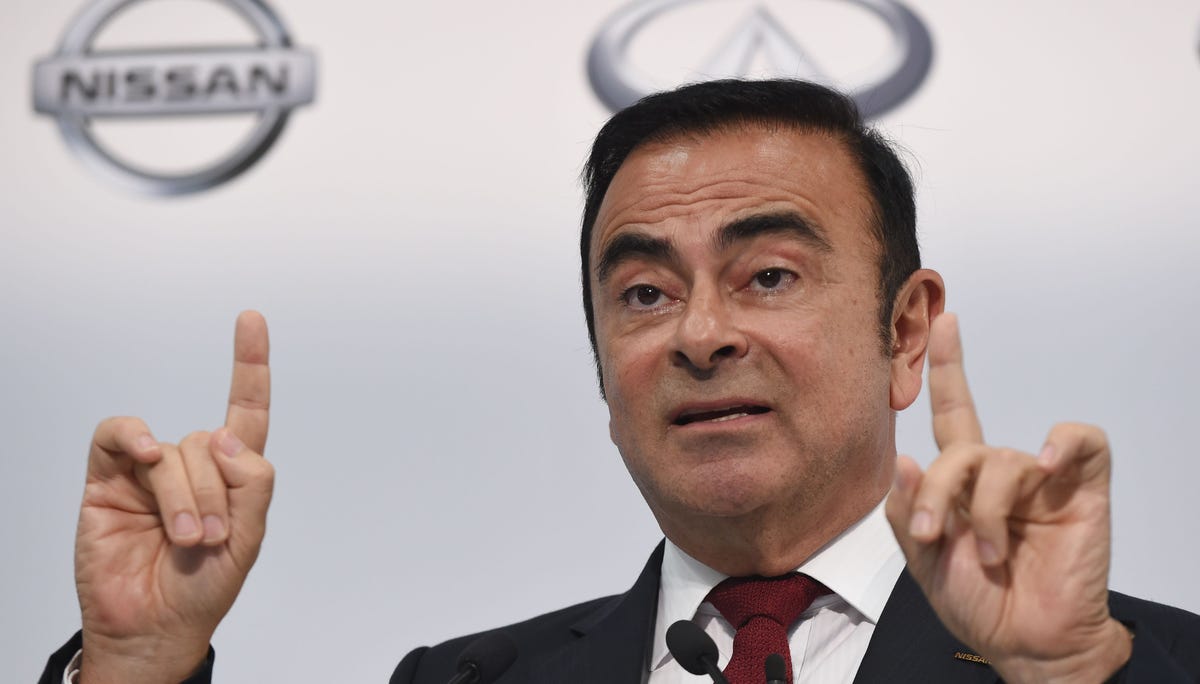 (FILES) This file photo taken in 2015 shows Nissan Motors chairman and CEO Carlos Ghosn speaking during the company's financial results press conference in Yokohama. Japanese prosecutors were expected to arrest Carlos Ghosn, head of the Renault-Nissan-Mitsubishi alliance, on suspicion of false income reports, local media reported Monday.