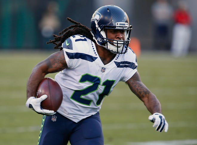 J.D. McKissic during a 2017 game against the Jacksonville Jaguars. McKissic could return to the Seahawks' roster in the next three weeks after missing the rest of the season with a foot injury.