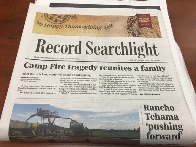 The Record Searchlight's Thanksgiving Day edition