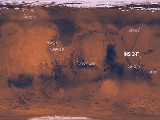 NASA's Insight mission is targeting a touchdown on Elysium Planitia, a flat-smooth plain just north of the equator that makes for the perfect location from which to study the deep Martian interior.