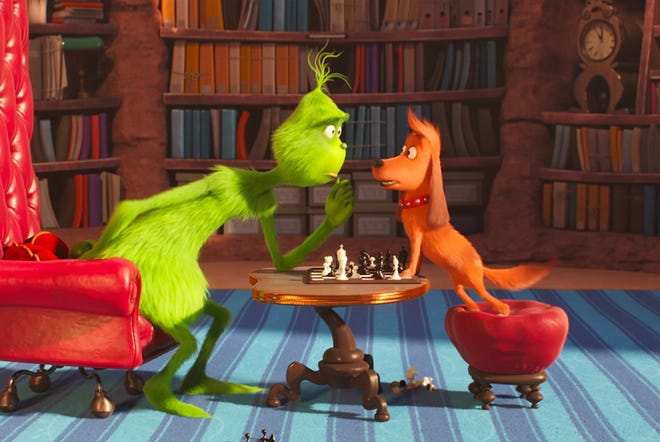 Hoe erg is de Grinch?  Hij speelt vals bij het schaken met zijn hond Max "Grinch." Dat is laag!