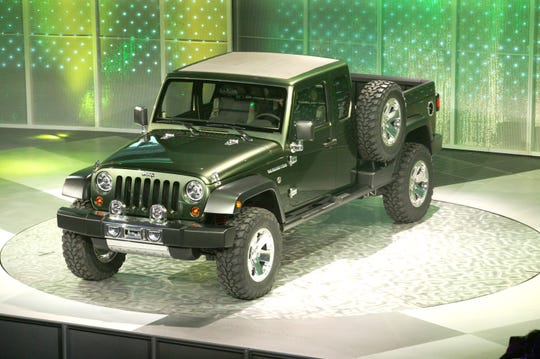 Jeep showed a concept version of the Gladiator pickup at the 2005 Detroit auto show. Leaked spy photos show that the production version to be shown this week is not appreciably different, except for a more current grille.