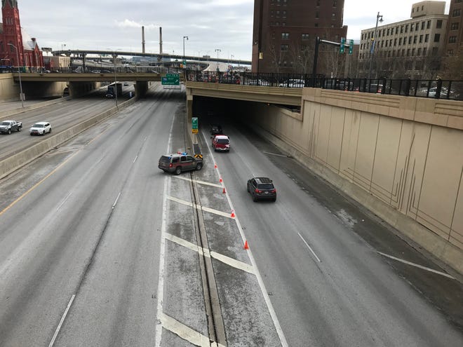 I-43 southbound lanes at the Marquette Interchange were closed early Monday afternoon by the Milwaukee County Sheriff's Office. Deputies were investigating an incident on the interstate.