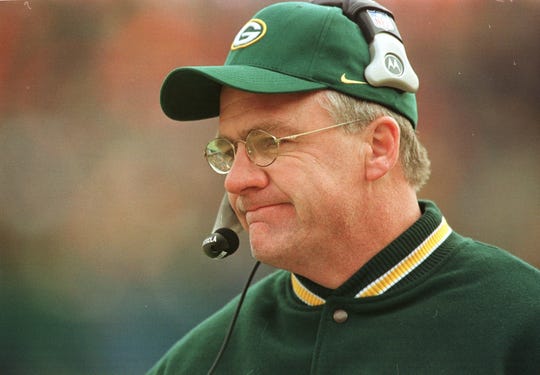 Green Bay Packers head coach Mike Sherman watches his team during the third quarter of their game against the Detroit Lions in 2000.