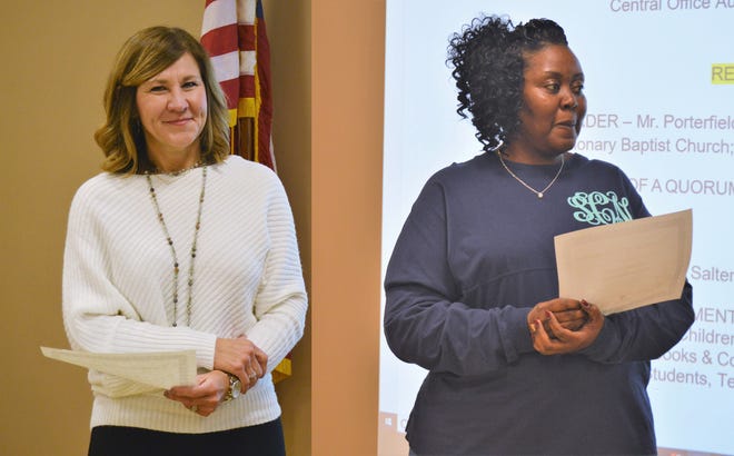 Shannon Martin, left, and Suntosha Caswell have been named Employees of the Month for Montgomery Public Schools.