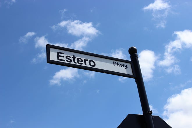 A road sign on Estero Parkway in Estero.