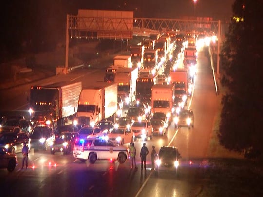 A toxic gas leak from a chemical plant located at the base of the Delaware Memorial Bridge disrupted traffic on the bridge on Sunday night and could run for hours before the bridge reopened.