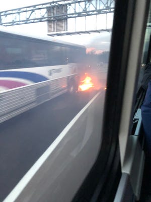 A mechanical problem caused a minor fire outside an NJ Transit bus on Route 46 in Wayne.