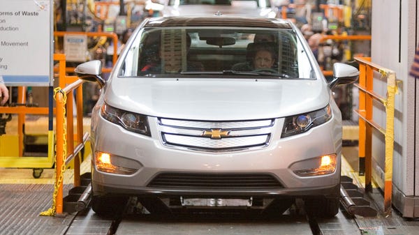 The first pre-production Chevrolet Volt rolls off...