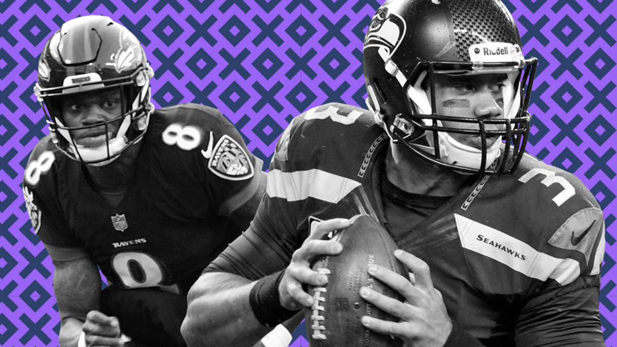 Baltimore's Lamar Jackson (8) and Seattle's Russell Wilson have their teams in the wild-card chase.