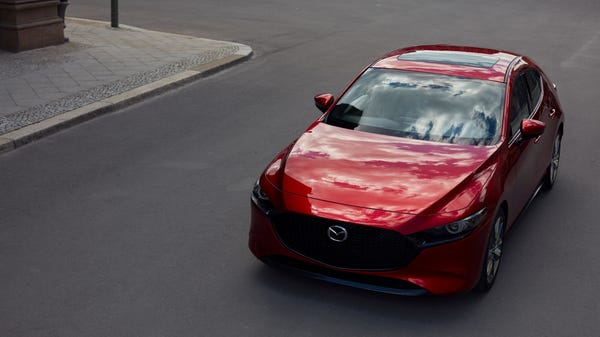 The redesigned Mazda3, seen here in a corporate...