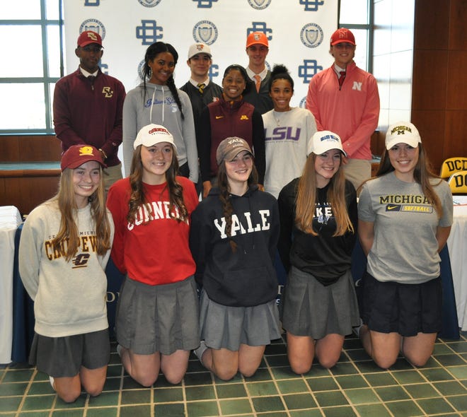Detroit Country Day School recently had a dozen student-athletes announce their college intentions to Division I and Division II athletic programs.
