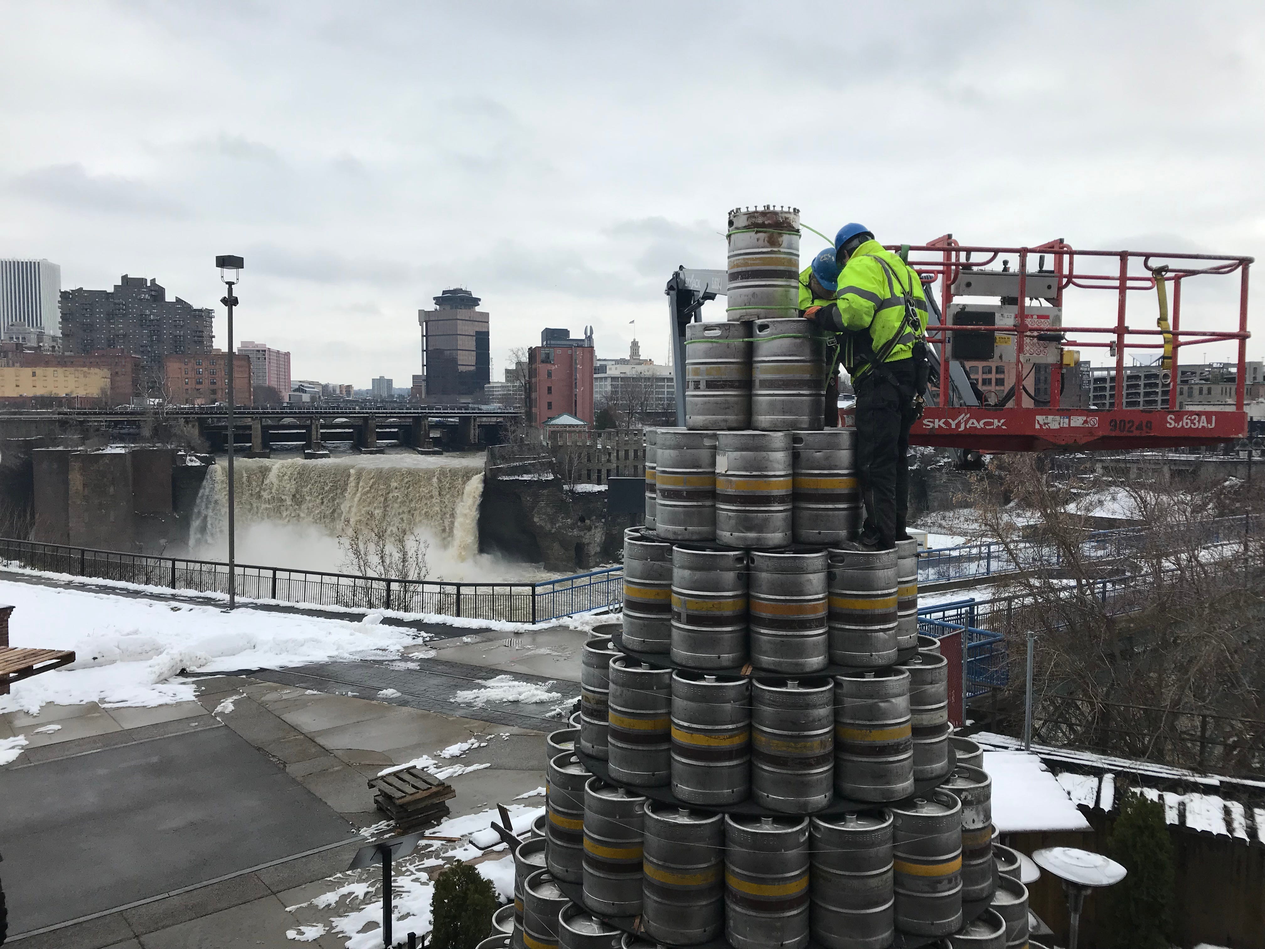 Genesee Brewery keg tree even bigger and brighter this year