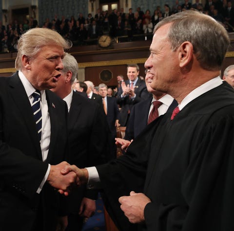 President Donald Trump and Chief Justice John...