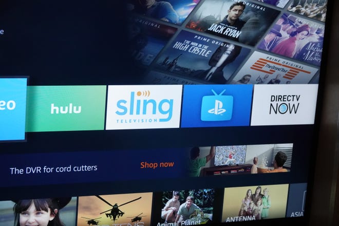 Hulu, Sling, PlayStation Vue and DirecTV Now logos.