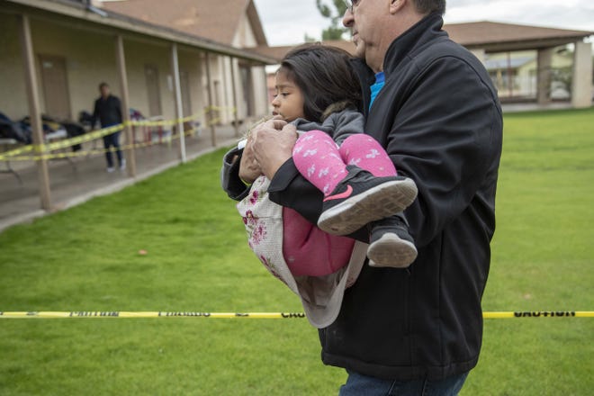 Federal immigration authorities have been releasing large groups of migrant families from Central America at local churches because they don't have the capacity to hold them. But two months after ICE began releasing the families, and with no end in sight, the churches are becoming overwhelmed. On Friday, ICE released 60 families, totaling about 130 men, women and children, at Casa de Oracion Number 2, a Hispanic church in north Phoenix. The pastor greeted the families as they got off Department of Homeland Security buses, taking their first steps in the United States.