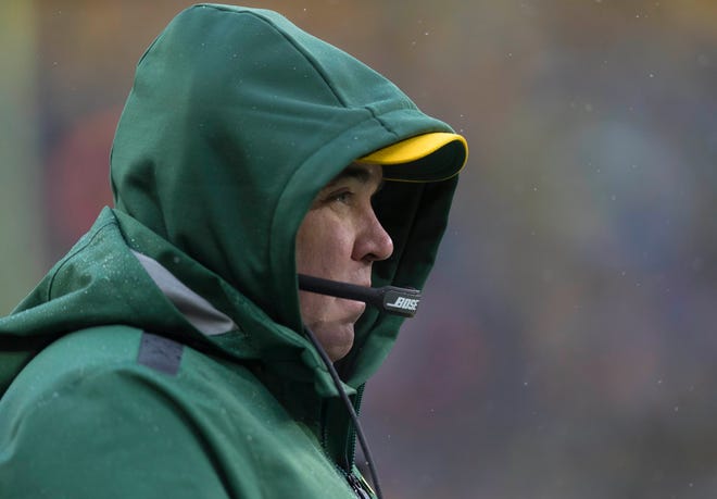 Dec 2, 2018; Green Bay, WI, USA; Green Bay Packers head coach Mike McCarthy looks on during the fourth quarter against the Arizona Cardinals at Lambeau Field. Mandatory Credit: Jeff Hanisch-USA TODAY Sports