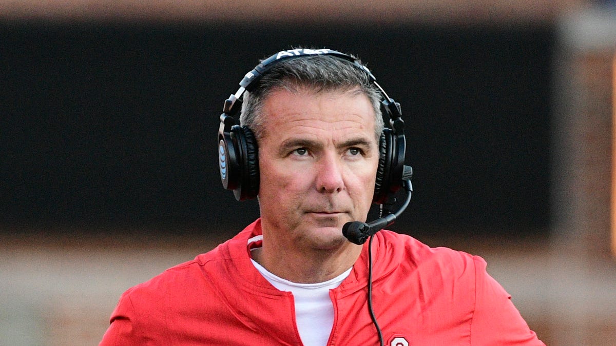 Urban Meyer, 54, has a career record of 82-9 in seven seasons at Ohio State, including a national title in 2014.