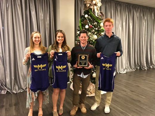 West Cross Country Coach Patrick Gildea was named Coach of the Year by Metro Knoxville Cross Country. West runners (pictured from left) Marley Townsend, Elizabeth Babb and Jordan Thomas were also recognized as top runners.
