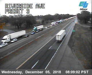 Northbound I-5 traffic is backed up Wednesday morning following a crash south of Redding.