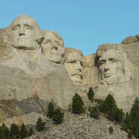 The 450,000 tons of rock blown or chiseled off...