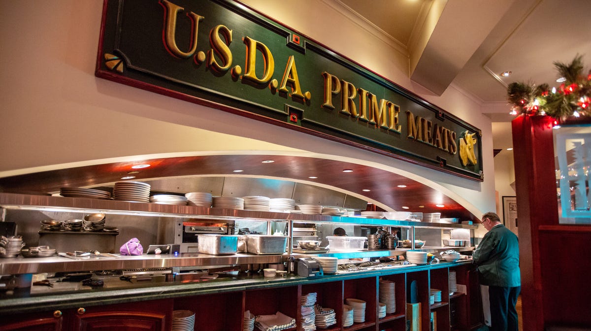 The interior of a luxury 801 Chophouse dining room