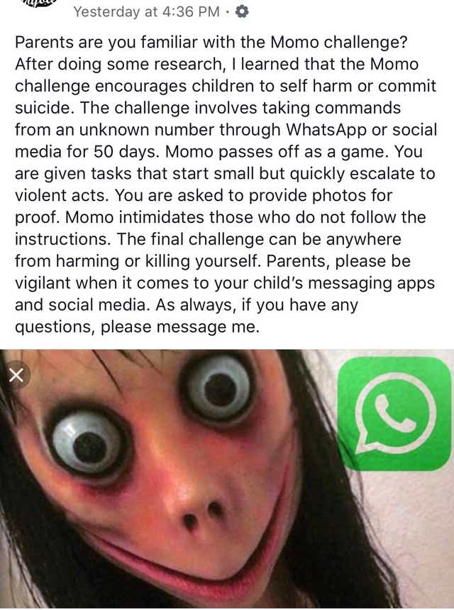 South Texas Parents Warned About The Momo Challenge