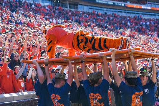 Clemson Tiger Mascot On Record Pace For Celebratory Push Ups