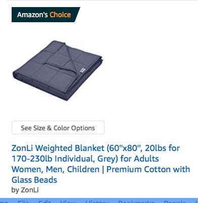An Amazon's Choice tag on an Amazon search page. Amazon gives this to specific products it deems optimal with respect to their combination of high reviews/rating, high sales and ability to ship immediately primarily via Prime.  Companies cannot purchase Amazon's Choice so there is no deal cut between the seller and Amazon for this designation.