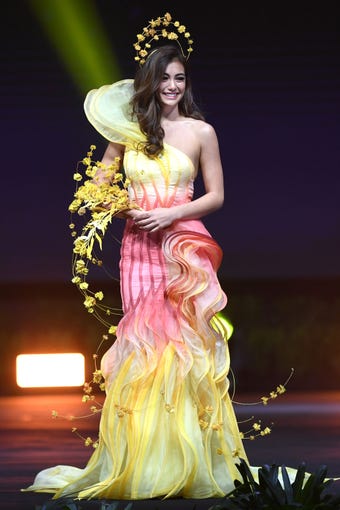 Francesca Hung, Miss Australia 2018 walks on stage during the 2018 Miss Universe national costume presentation in Chonburi province on December 10, 2018. (Photo by Lillian SUWANRUMPHA / AFP)LILLIAN SUWANRUMPHA/AFP/Getty Images ORIG FILE ID: AFP_1BH655