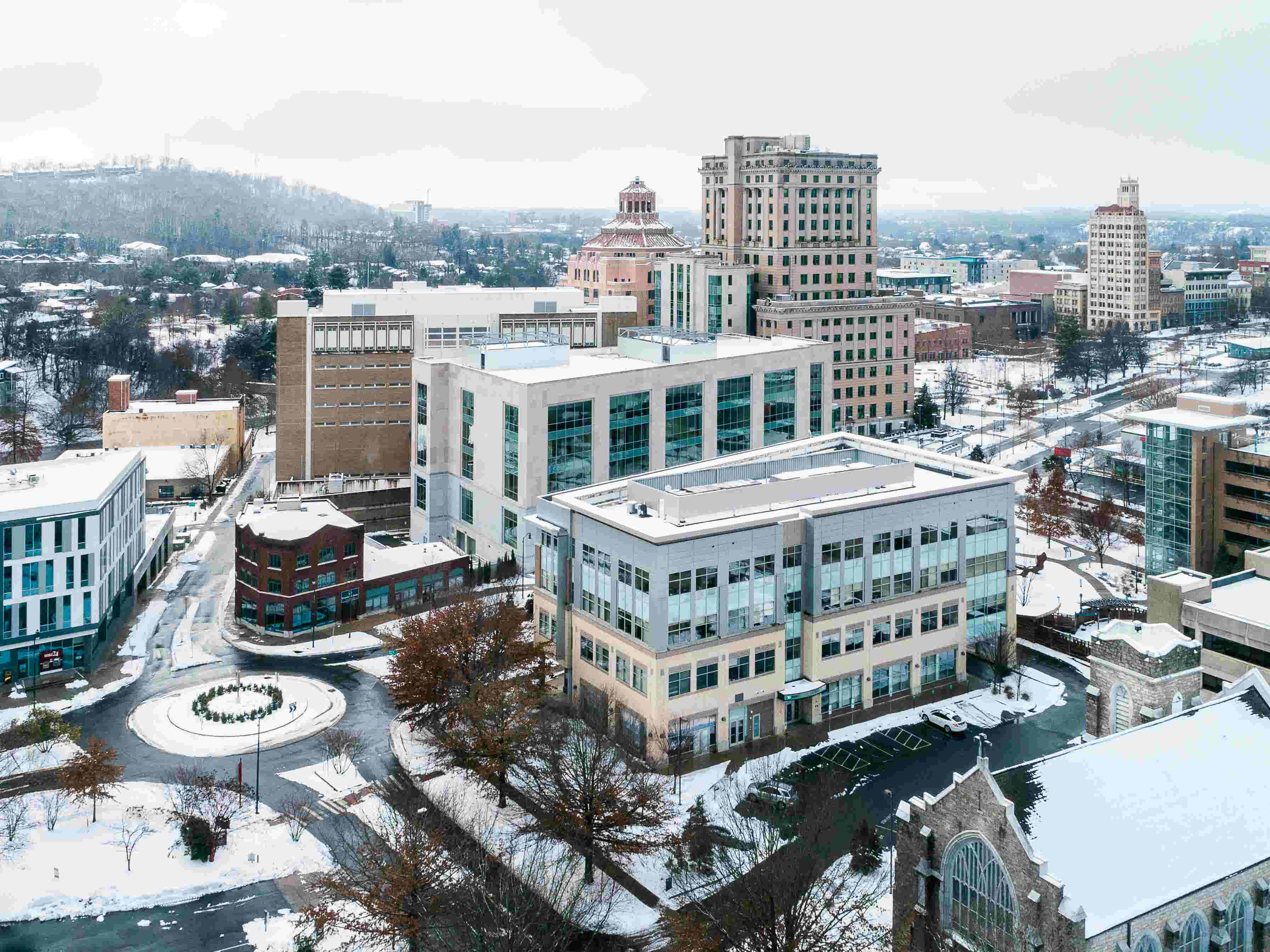Video See aerial views of Asheville after winter storm blanketed WNC