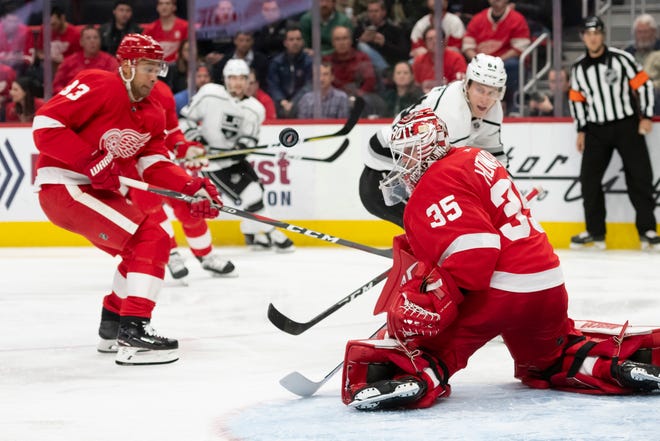Goalie Jimmy Howard stopped 42 shots in the Red Wings' win over the Kings Monday.